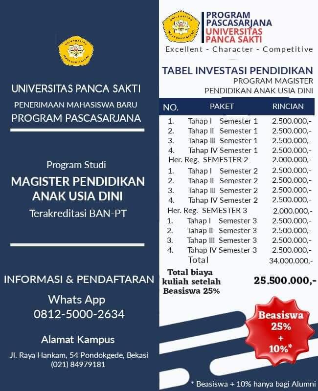 Penerimaan Mahasiswa Magister PAUD