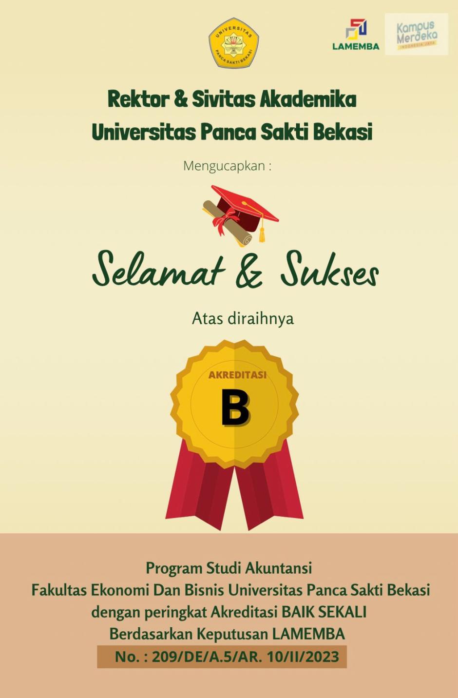 SELAMAT DAN SUKSES PROGRAM STUDI AKUNTANSI